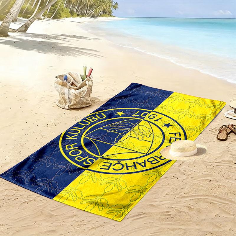 Fenerbahce SK Logo Print Beach Towel, Large Soft Quick Dry Towel for Beach Camping Swimming