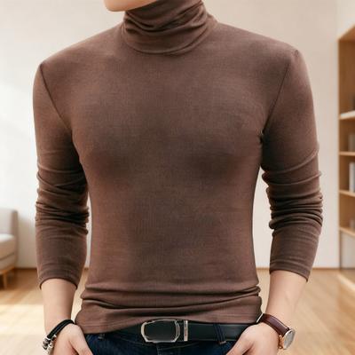 Yousheng Herren Rollkragentop Langarm Basisshirt Slim Fit Pullover Lässig Warmes T-Shirt für Herbst Winter Alltagskleidung Home Office