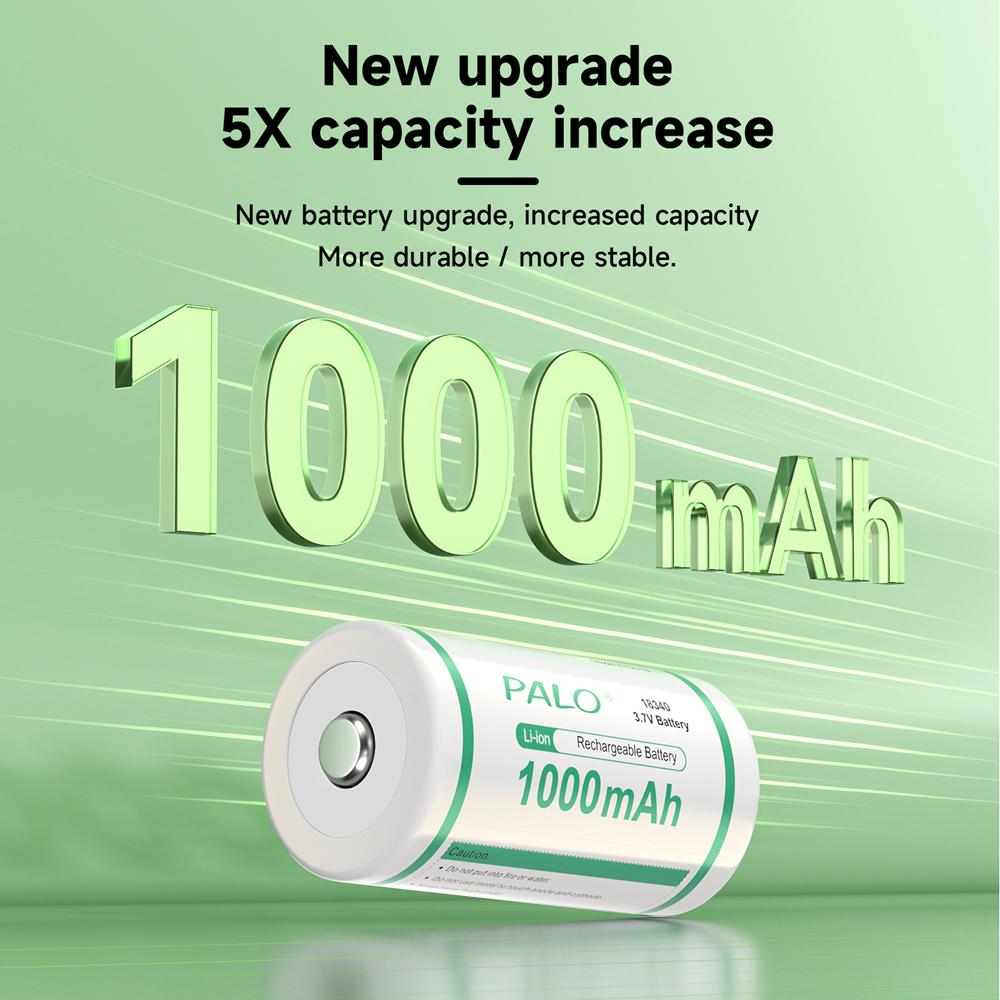 PALO 1000mAh 18350 Lithium Ion Battery 3.7V Rechargeable Li-ion 18350 Cells With Nickel Sheet for Electric Flashlight Toothbrush