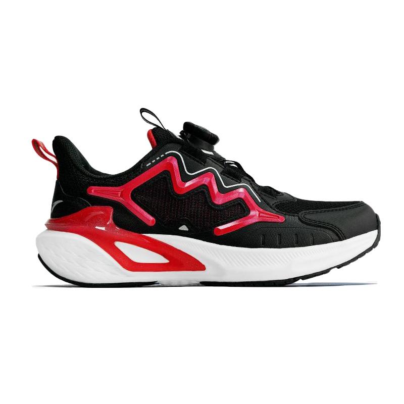 Anta Kids Synthetic Leather Fabric PG7 Sports Fashion Trend Shock Absorption Low Top Running Shoes Kids Sneaker Black Heat-Red 312515527R-2