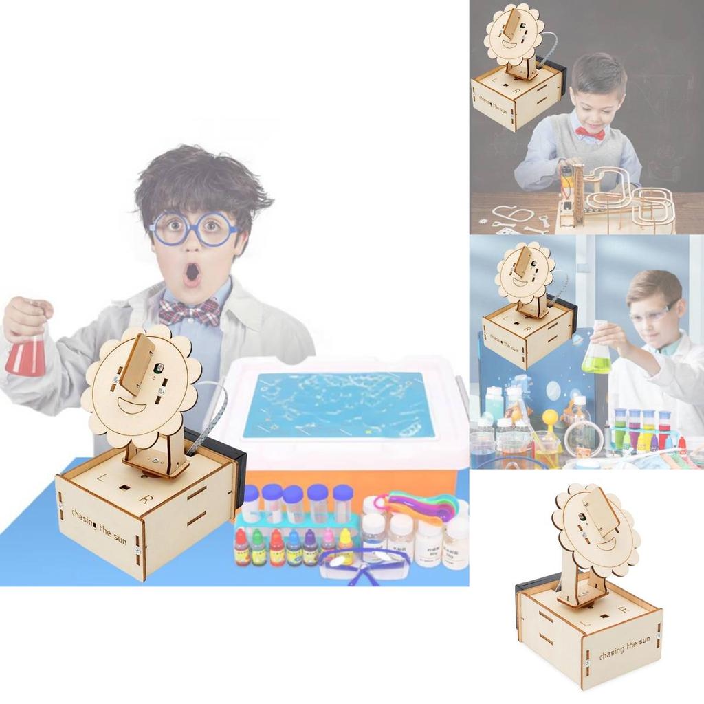Educational Diy Wood Solar Powered Sun Model Stem Material Kit For Kids Aged 8 And Up