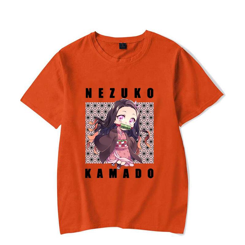 Anime Kamado Nezuko Print Short Sleeve T Shirts Men Shirts Summer Short Sleeved Male T-Shirts Comfy Soft Shirts Loose Tops