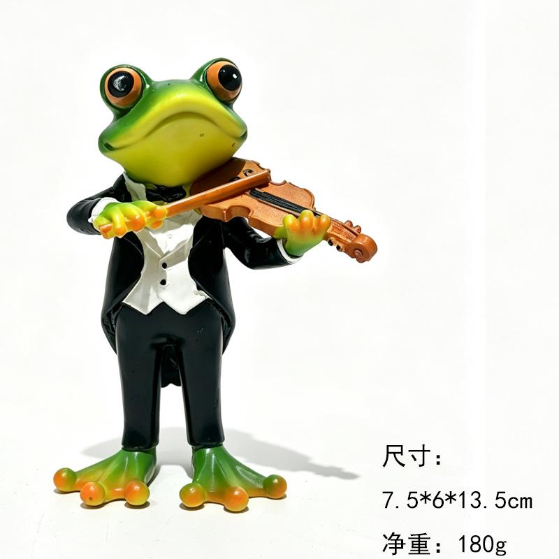 Band, Frog Exercise, New Novelty Frog, Resin Crafts, Pastoral Frog Ornament