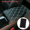Universal Car Armrest Cover Pad Center Console Box Cushion Mat Black-White Line