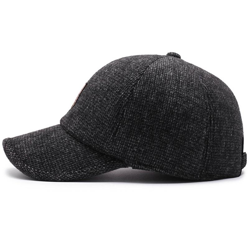Baseball Cap with Ear Flaps Full Cap Men's Outdoor Hiking Sport Cap Old School Style Dad Hat Woolen Cap Winter/Autumn/Spring