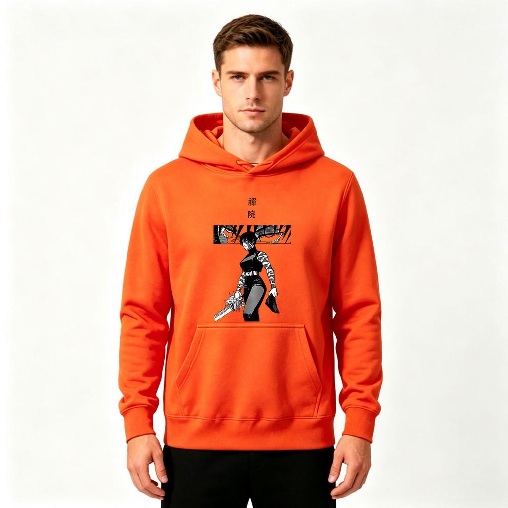 Men's Print Pullover Hoodie, Stylish Samurai Anime Character Print Casual Long Sleeve Sweatshirt