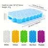 Silicone Honeycomb Ice Tray With Lid, Easy-Release Flexible Ice Mold, 37 Hexagonal Ice Maker, Suitable For Whiskey, Cocktails, Refrigerator Freezing