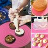 Silicone Cake Mat, 12 Inch Round Silicone Mat, Cake Mat with Measurements, Cake Turntable Mat, Reble Cookie Mat for Rolling Dough, Non-Stick Heat