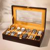 Leather Watch Box Organizer,Watchcase Box For Unisex,Storage Tray,Wristwatch Collection Holder 12 Slots,Sleek & Durable Display