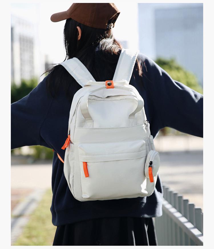 2025 Women's Fashion Textured Casual Backpack - Solid Color, Versatile for Commute & Travel