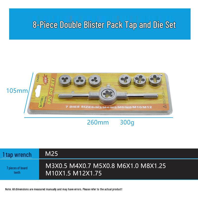 Multi-Spec Tap & Die Set: 12, 20, or 40 Pieces