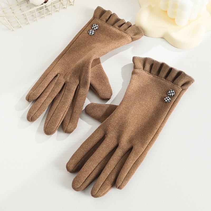 Gants pour femmes avec gants à écran tactile en velours épais Gants d'hiver à deux doigts pour sports de plein air, cyclisme, gants chauds et à la mode