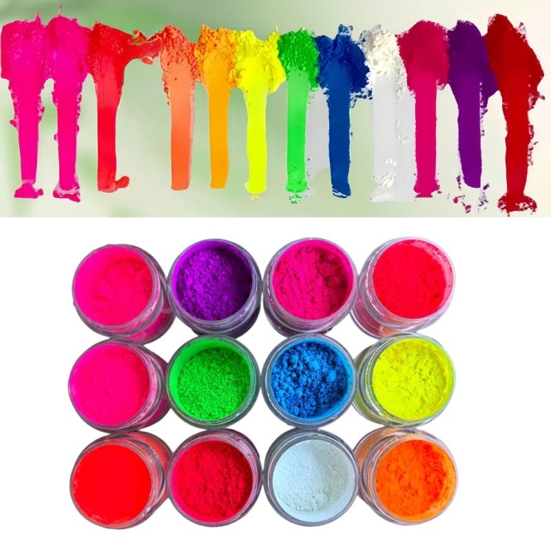 12-teiliges UV-Glitzerpulver-Set Lebendige Kunstpigmente für Basteln &