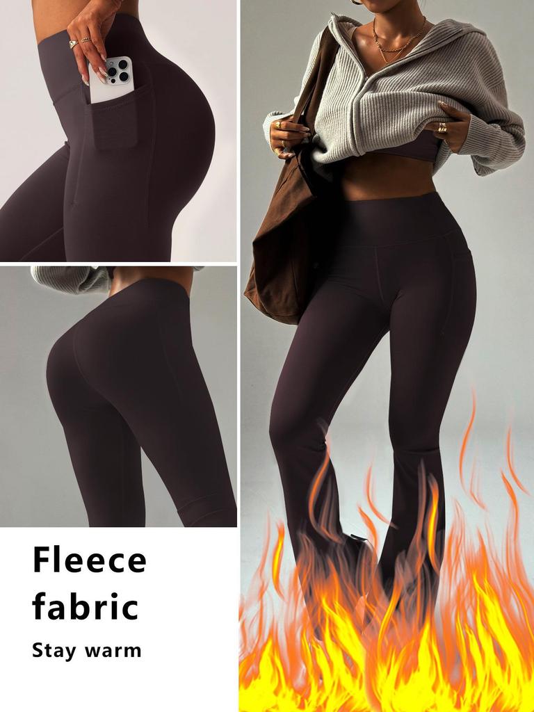 Women's High-Waist Slim Flare Yoga Pants: Peach Hip-Lifting Fitness & Outdoor Sportswear
