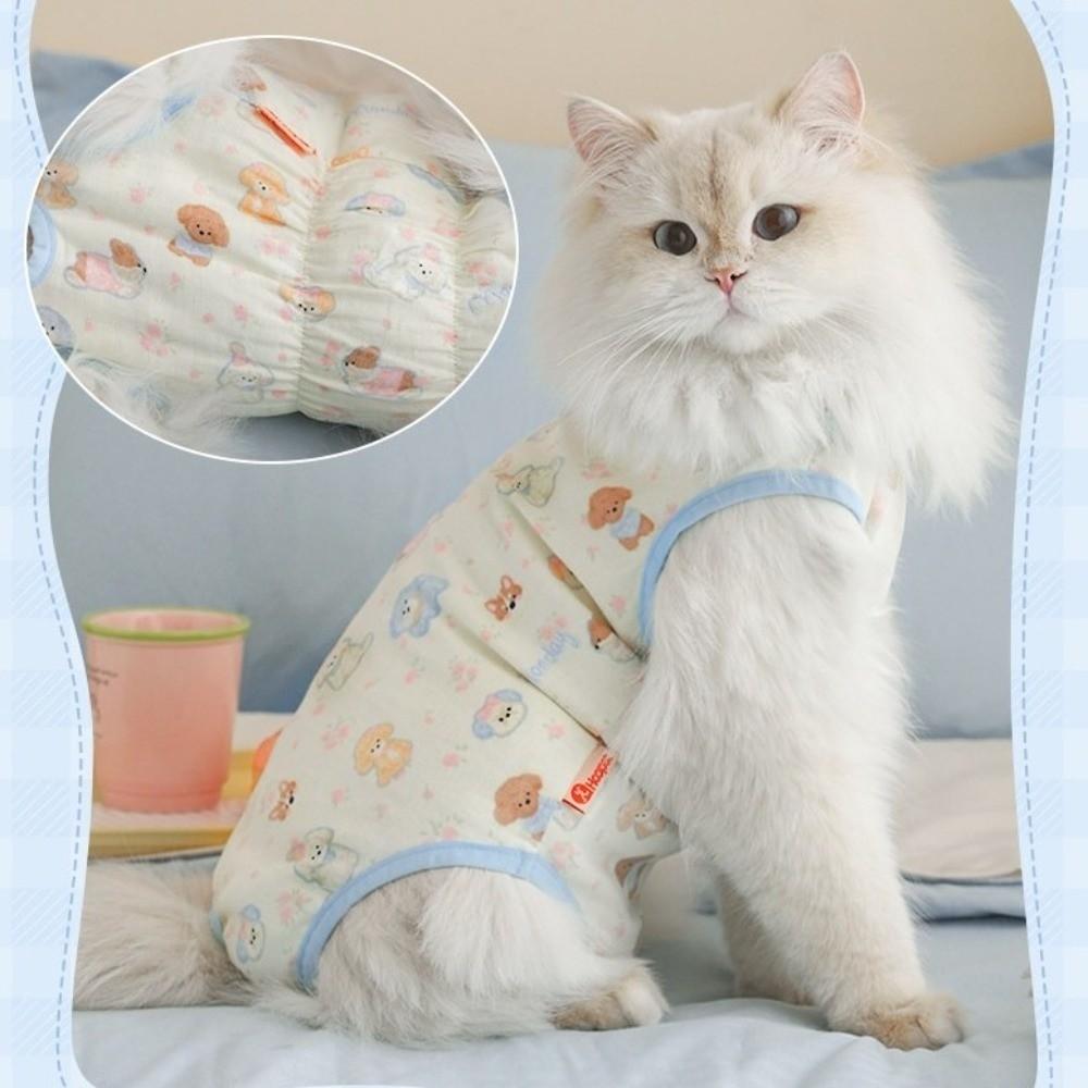 Comfortable Cat Recovery Clothing Breathable Pet Anti-Licking Vest Pet Estrus Period