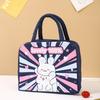 Cute Cartoon Oxford Insulated Lunch Bag For Work And School Pink Astronaut Rabbit