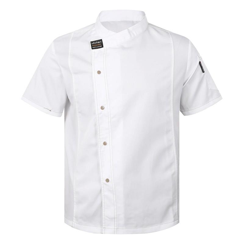Kochen Hotel Restaurant Kantine Kuchenladen Café Hemd Kochkostüm Lebensmittelservice Küche Arbeitsuniform Erwachsener Grau Kochjacke Mantel
