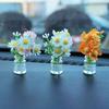 Mini Flower Vase Car Dashboard Decor Cute Center Console Accessory with Adhesive Realistic Micro-Landscape for Home Office Desk