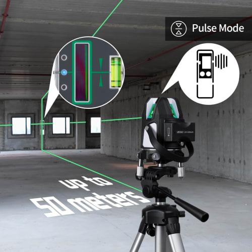 Firecore FGL-411G 5-Line Green Laser Level with 4-Direction Large Square Line Projection, 360 Rotating Laser Line, High Brightness, Automatic Self-Le