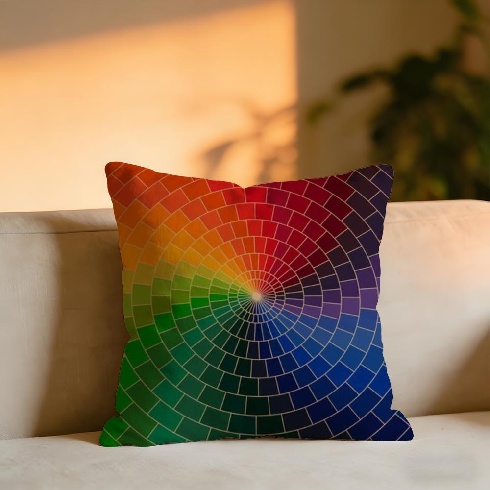 

CColor Blocking Art Cushion Cover Cozy Velvet Throw PillowSoft Warm Cushion For Sofa Bed 30x30 cm
