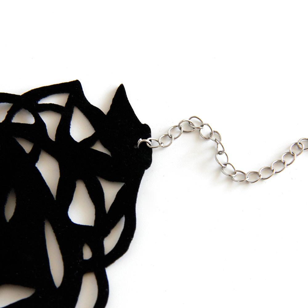 New Black Flannel Bracelet Halloween Thorns Crow Design Stage Performance Finger Chain WS--