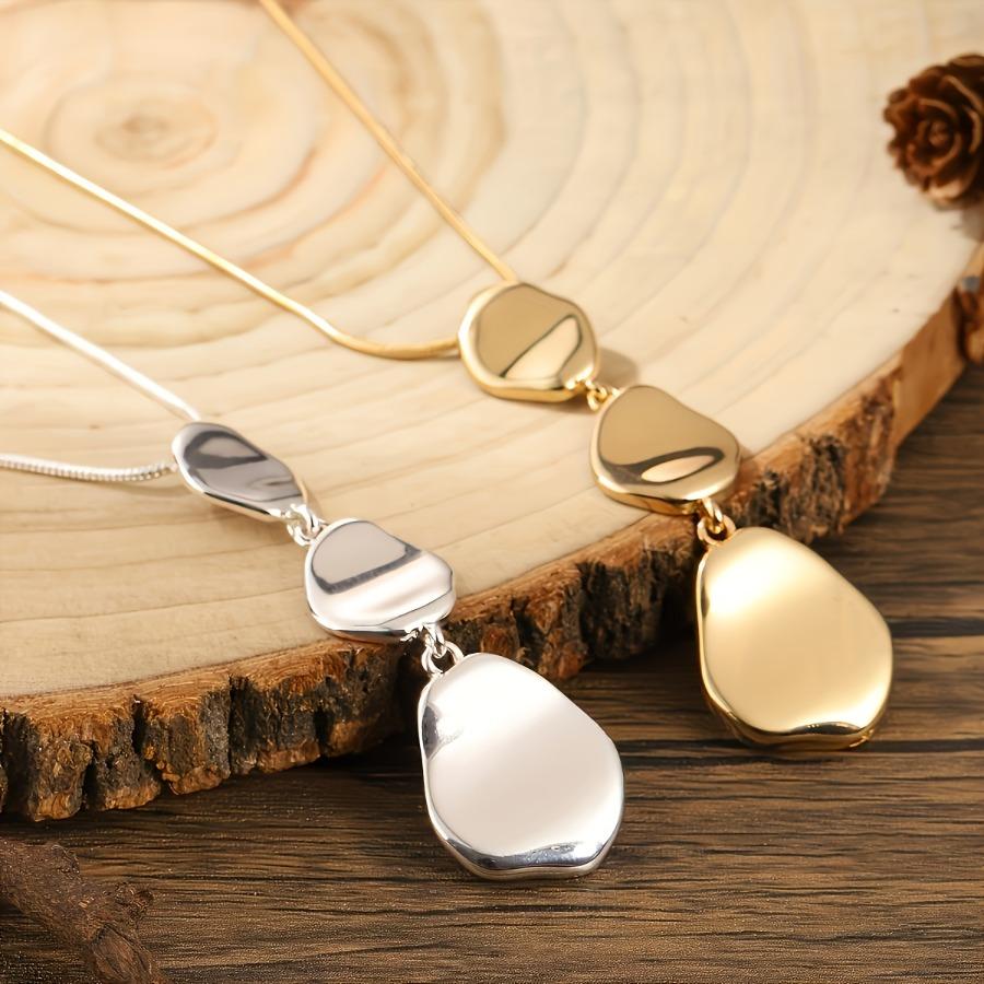 1pc of Fashionable and Exquisite Bohemian-style Irregular Teardrop Women's Pendant Long Necklace Sweater Chain, Suitable for Daily Wear by Women