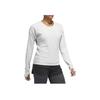 Adidas Comfortable Solid Color Crew Neck Sweatshirt Women Tops White DQ1918