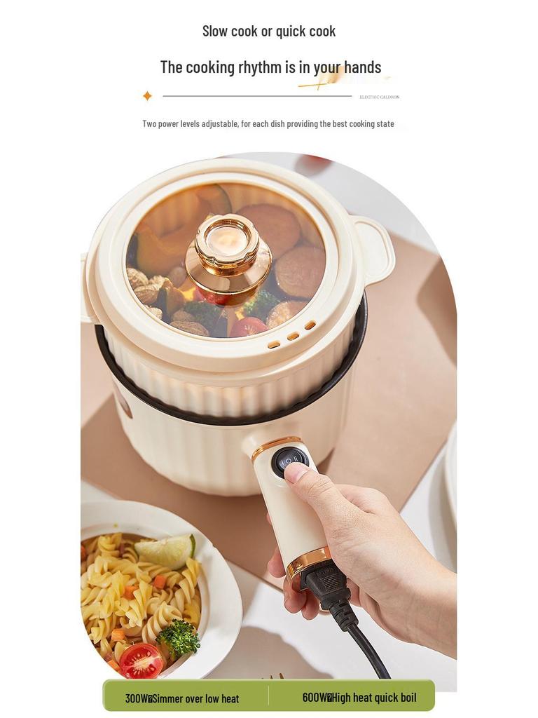Kompakter elektrischer Hot Pot für Studentenwohnheime - Multifunktionaler Antihaft-Nudel- und Breikocher, Geringe Leistung, 110V