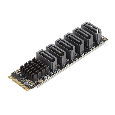 SATA-Erweiterung auf 6 Ports ASM1166 Erweiterungskarte M-Key PCIe Unterstützung Windows Windows Server Linux FreeBSD M.2 SATA3.0 M.2 10/11 2016/2019/2022