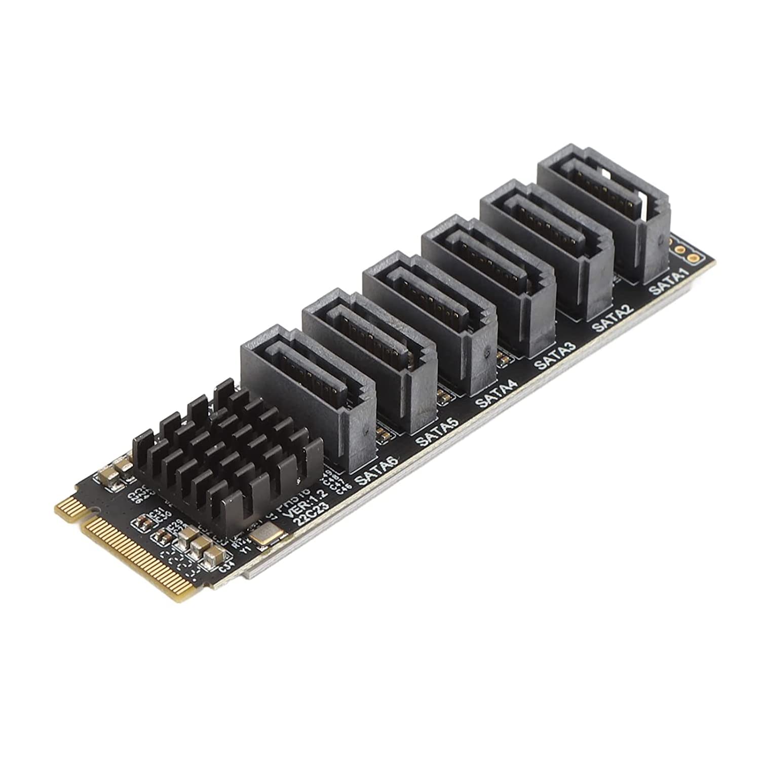 

SATA Expansion to 6 Port ASM1166 Expansion Card M Key PCIe Support Windows Windows Server Linux FreeBSD M.2 SATA3.0 M.2 10/11 2016/2019/2022