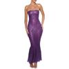 European and American women's clothing new summer tube top sequins sexy slim evening dress dress backless long dress women