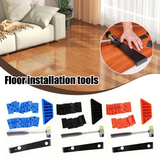 23Pcs/Set Laminate Flooring Installation Kit with 20 Floor Spacers Tapping Block Mallet Pull Bar Vinyl Plank Wood Floor Installation Tools Kit