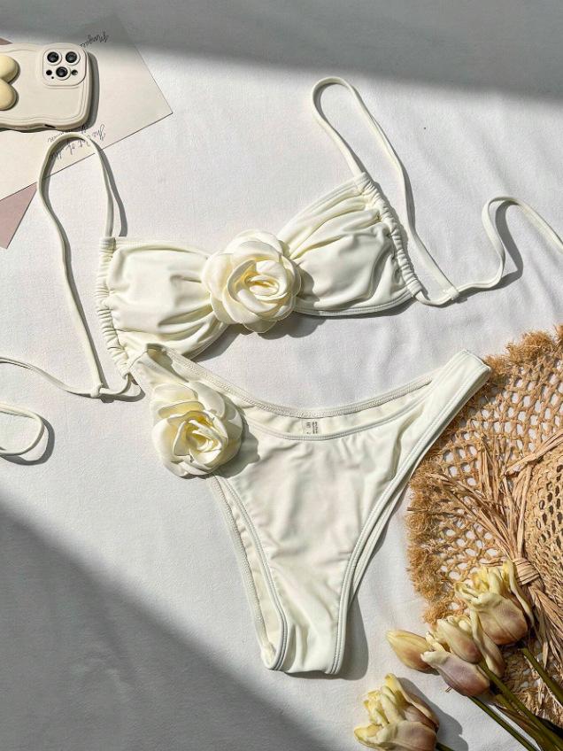 TS JYL-SW145 3D Floral Decor Bikini, Vacation Style Sexy Swimwear For Ladies XL