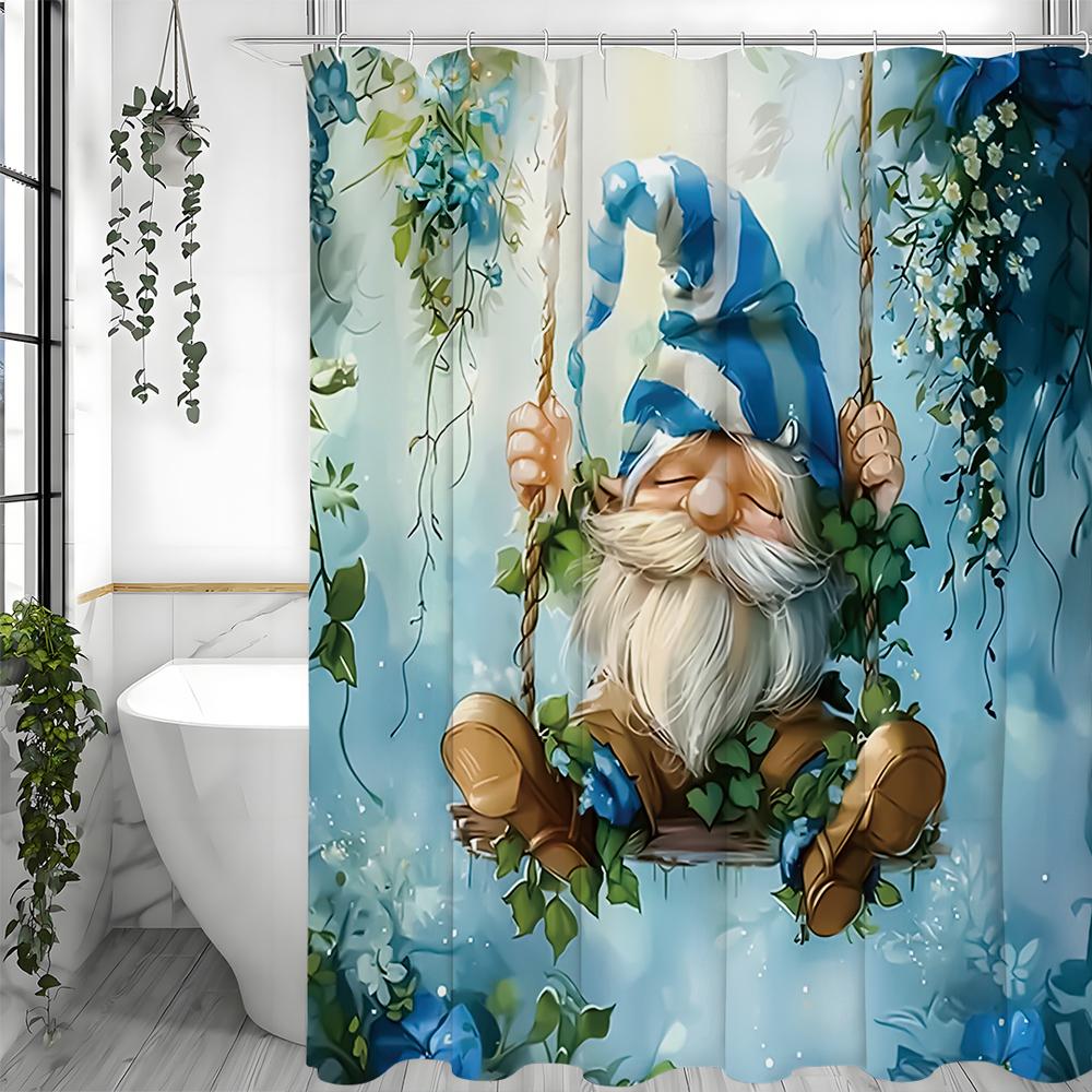 

Синий Карликовый Свинг Цветочная Шторка для Душа, Декоративная Шторка для Душа для Ванной Комнаты, Водонепроницаемая Шторка для Душа с Крючками 90*180cm