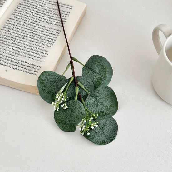 5Pcs Artificial Eucalyptus Leaves with Fruits Realistic Fake Greenery Plants DIY Floral Arrangements Table Centerpiece Decoration
