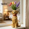 Small Vase Quirky Dog Handcrafted Whimsical Animal Flower Resin Decorative Floral Plants for Desk Shelf Boho Home Decor Gift Lovers Table Centerpiece