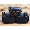 Leather Motorcycle Saddlebags: Black Tool Pouch Set of 3