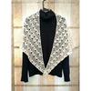 Used New! Hamanaka 100% Wool Medium Weight Ivory Hand-knitted Large Triangle Shawl/Stole.