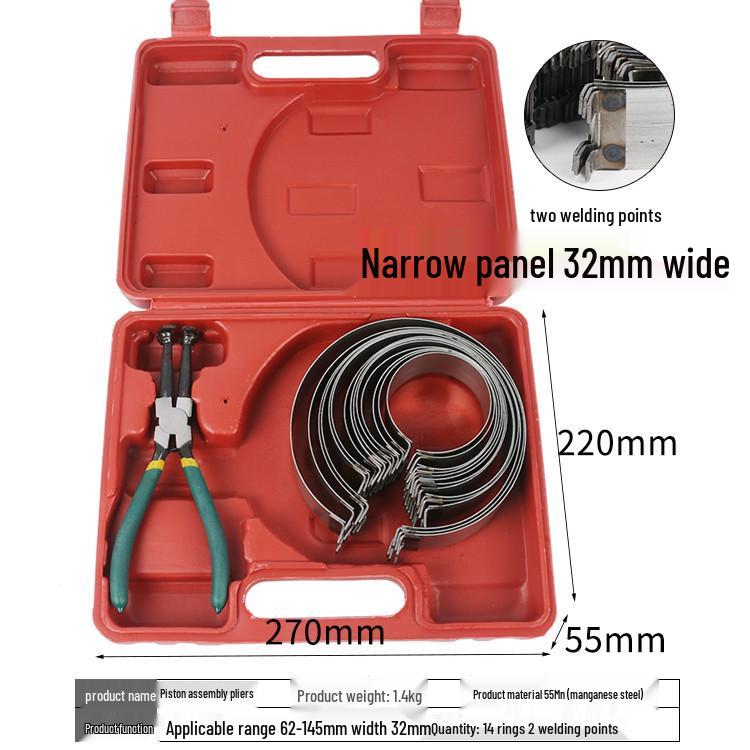 Univerzální stlačovač a montážní nástroj pístních kroužků s kleštěmi