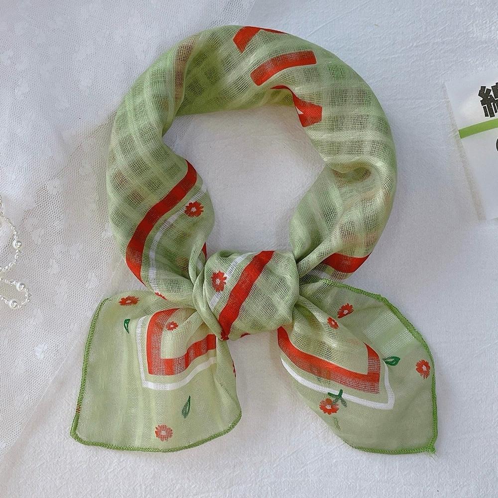 58*58Cm Women Square Neckerchief And Headscarf Female Floral Print Small Shawls Scarves Spring Summer Headband Scraves