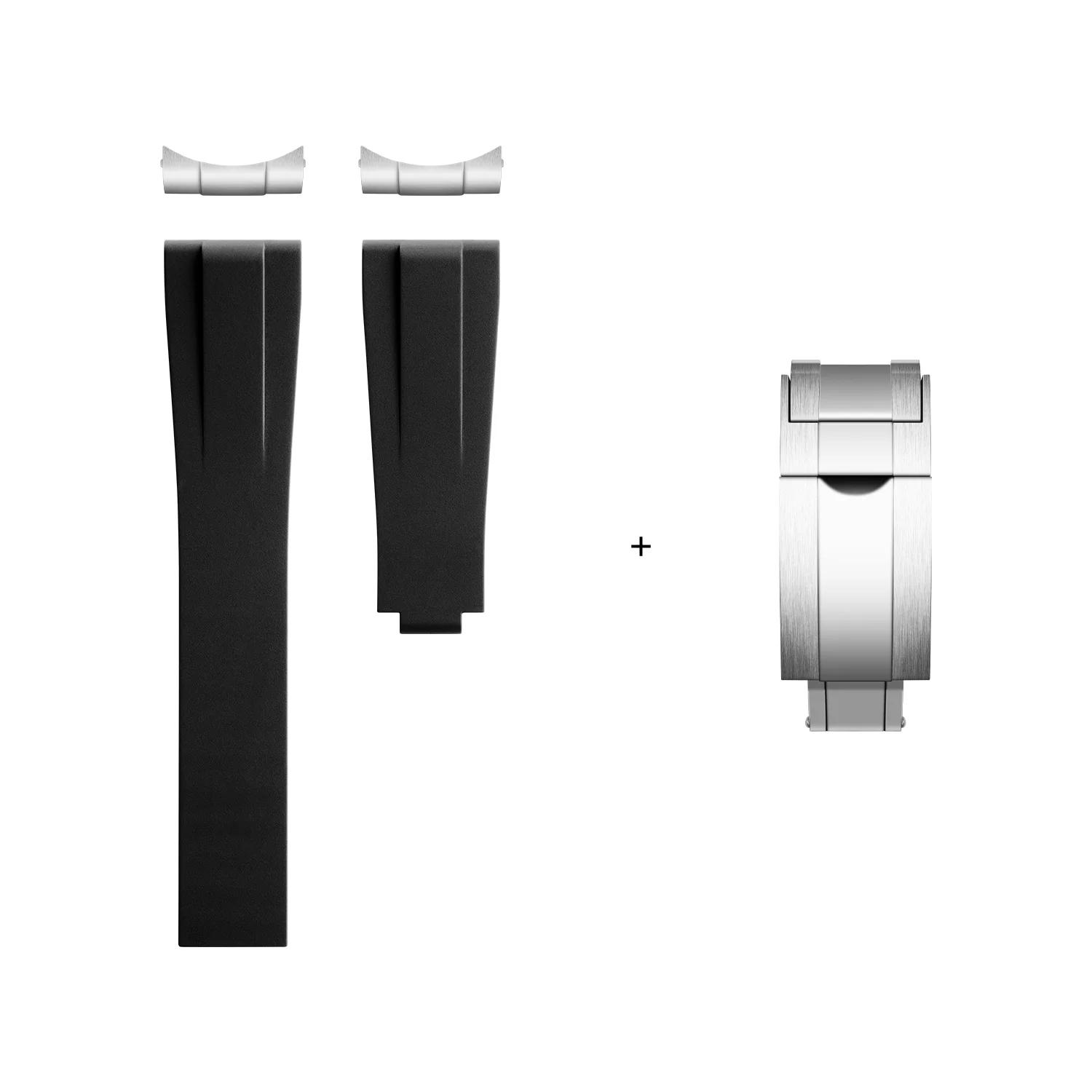 

Cuttable FKM Fluororubber 20mm 21mm 22mm Wristband For Rolex Strap For Submariner Yacht Master GMT Daytona Sky Dweller Belt 20mm 12 Daytona