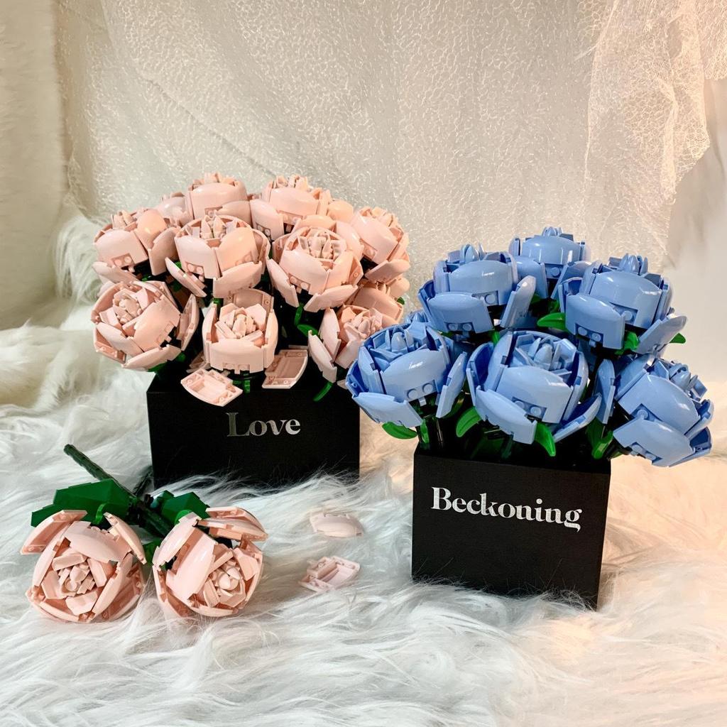 Compatible LEGO Rose Bouquet Building Blocks Valentine's Day Gift for Girls