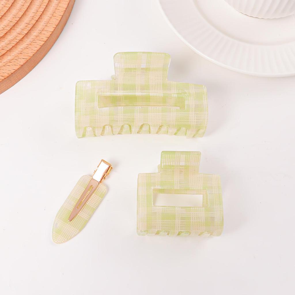 Bambus Yao Academy Style Karomuster Haarklammer - High-End Mode Pony-Halter Accessoire für Mädchen