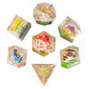 Cusdie DND Sharp Edges Dice with Small Filler 7Pcs Handcrafted D4-D20 Polyhedral Dice Set for D&D Role Playing Board Games