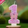 Purple-Red Butterfly Digital Candle: Creative Birthday Cake Decoration, Hot-Selling Item