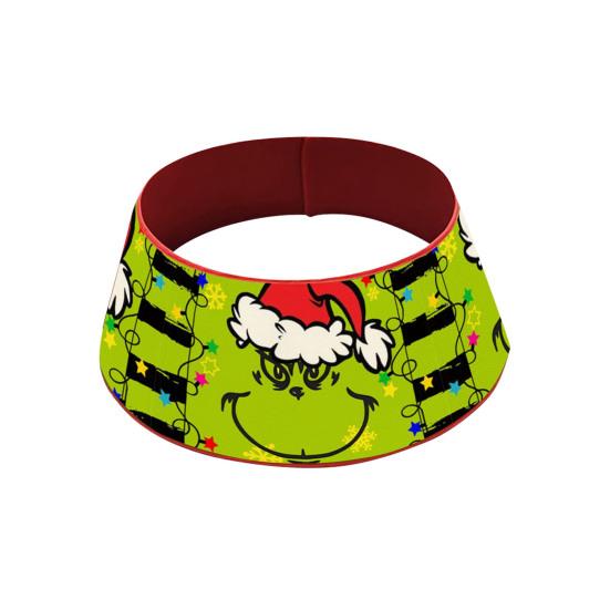 Christmas Tree Collar 22 Inch Green Elf Xmas Tree Base Stand Cover Fabric Tree Ring for Farmhouse Holiday Party Decor