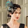 Western 1920s Peacock Feather Headdress Headband Gatsby Party Masquerade Halloween Women's Set Elegant Essential