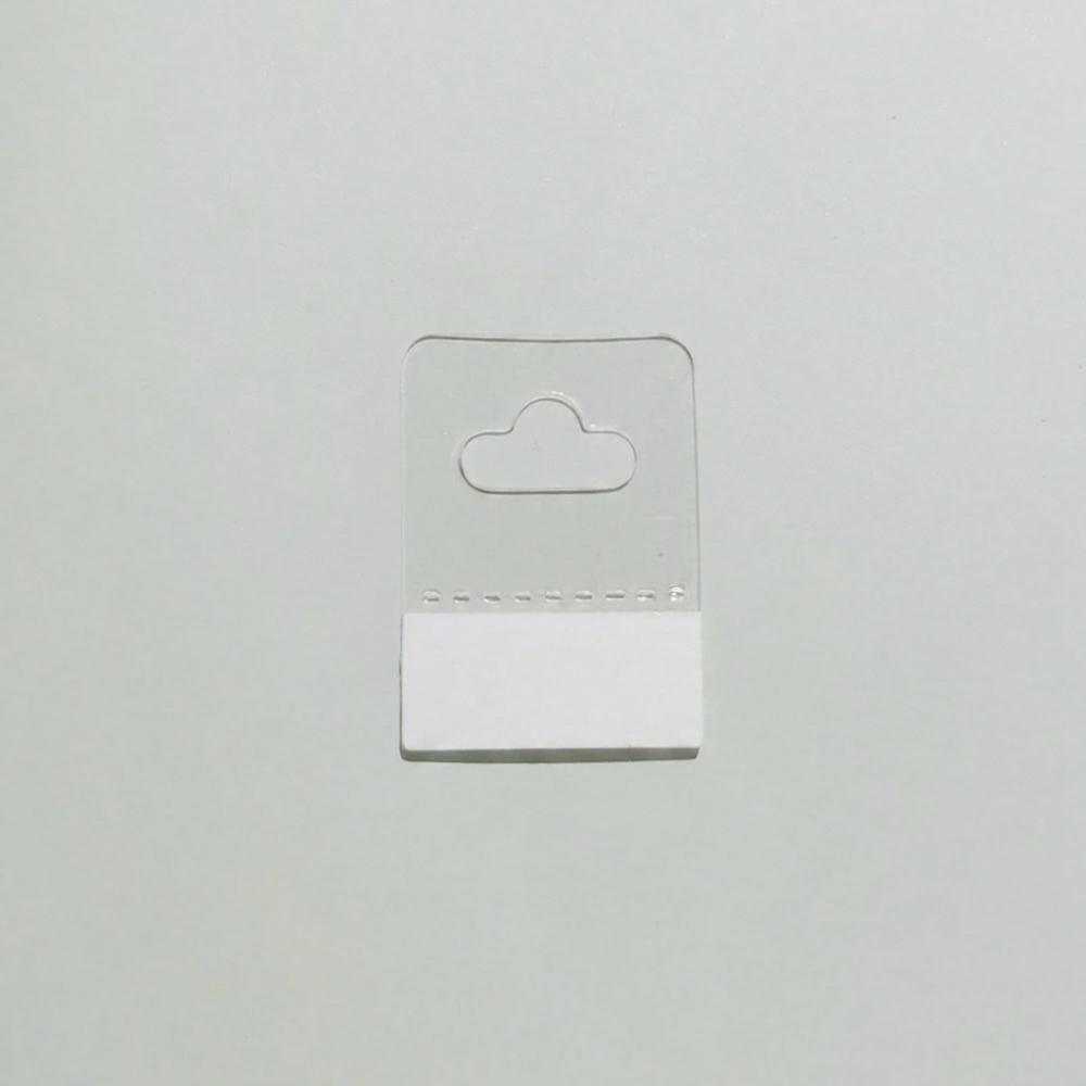 

100PCS Transparent Plastic Hanging Tags PET Plastic Retail Packaging Hook Home Organization 35x25mm/1.38x0.98in