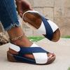 Women's Plus Size Summer Roman Sandals: Open Toe Velcro Beach Slippers