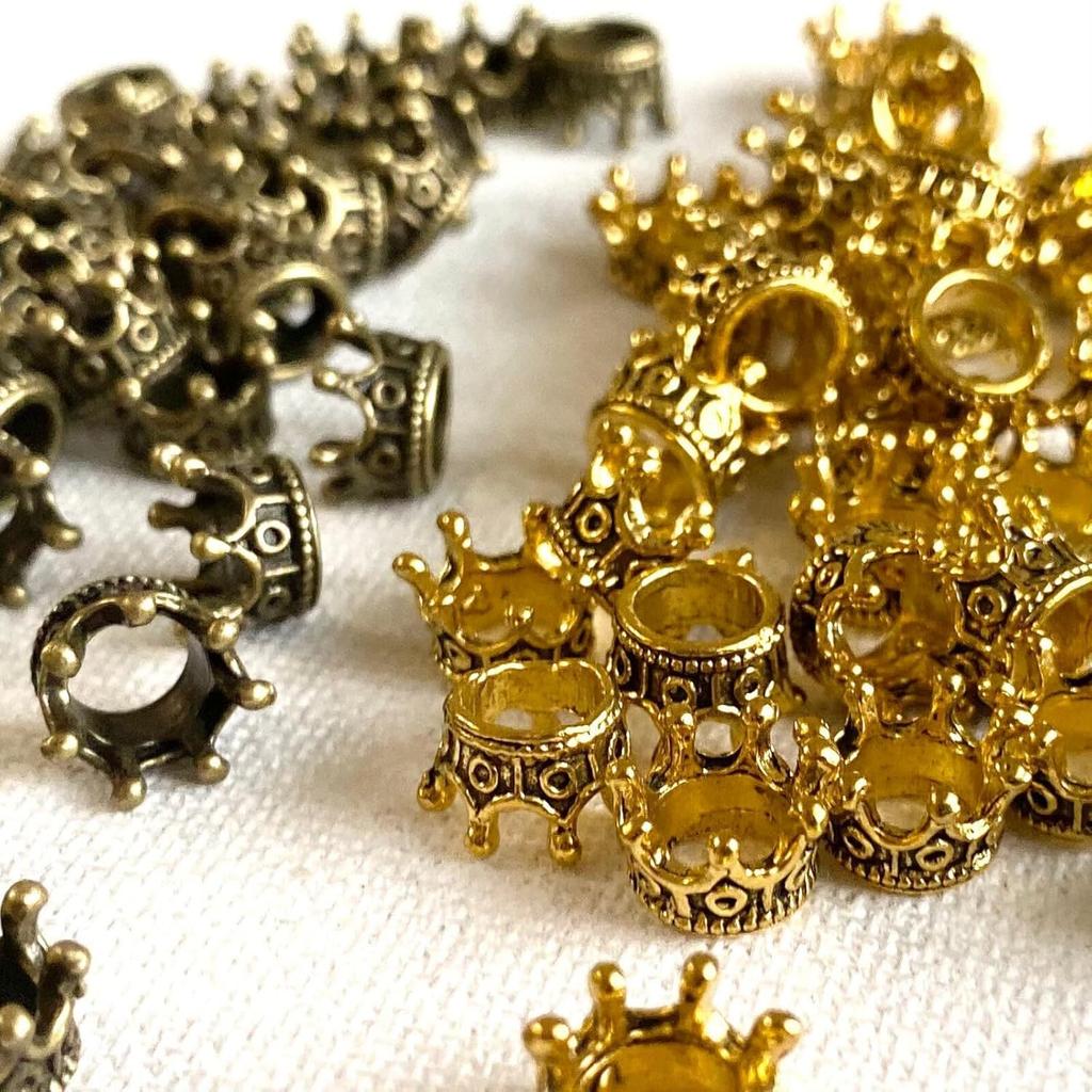 14Pcs Vintage Alloy Crown Miniatures - Gold Craft Decor for DIY Model Making, Home Handicraft, Mother's Day Party Supplies, ZSY